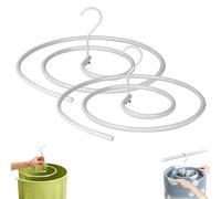 Spiral Sheet Hanger, Spiral Drying Rack, Stainless Steel Round Spirals Drying Rack, Rotating Sheet Hanger with Hook for Dormitory, Bedspreads Coverlets Mattresses Tablecloths Sofa Covers (White-2pcs)