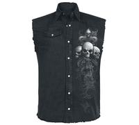 Spiral Skull Scroll Vest black XL
