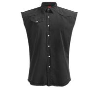Spiral - Sleeveless Stone Washed Worker Black