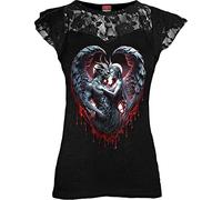 Spiral - SOLEMN VOW Female Black Short Sleeve Tops Small - New short - V778z