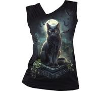 Spiral - Spell Bound - Gathered Shoulder Slant Vest Black - L