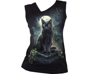 Spiral - Spell Bound - Gathered Shoulder Slant Vest Black - XL
