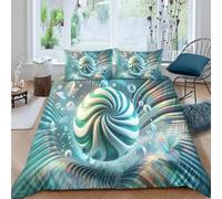 Spiral Sphere Super King Duvet Cover Set 3D Printed Abstract Art Bedding Set Ultra Soft Microfiber Quilt Cover 220x260 cm for Double Bed with 2 Pillowcases with Zipper AB.3324