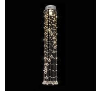 Spiral Staircase Crystal Ceiling Lamp Luxury - Stainless Steel Chandelier LED Dimmable Duplex Building Circular Art Pendant Light Interior Decoration Lighting Fixtures for Home Decor(Warm Light)