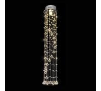 Spiral Staircase Crystal Ceiling Lamp Luxury Stainless Steel Chandelier LED Dimmable Duplex Building Circular Art Pendant Light,Contemporary Dining Room Beauty Comes