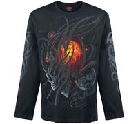 Spiral Steampunk Skull Long-sleeve Shirt black M