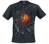 Spiral Steampunk Skull T-Shirt black L