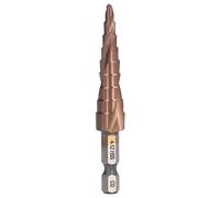 Spiral Step Drill Bit High Speed Steel Cobalt Hex Shank Steps Drills M35 9 Size 4mm to 12mm for Stainless Steel Iron Brass Copper Aluminum