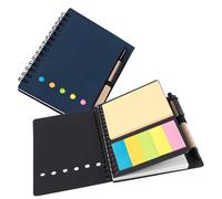 Spiral Sticky Notes Set 2 Pcs with Pen, Transparent Self Adhesive Notes and Colour Index Flags for Teachers Office School Supplies Journaling