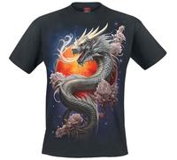 Spiral - SUN DRAGON (Unisex Black Short Sleeve T-Shirts) Medium