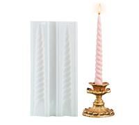 Spiral Taper Candle Moulds for Candle Making, Long Twisted Silicone Candle Moulds Pillar Candle Molds 3D Twisted Candlestick Silicone Moulds for Candlelight Dinner Valentine's Day Home Decorations