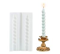 Spiral Taper Candle Moulds for Candle Making, Long Twisted Silicone Candle Moulds Pillar Candle Molds 3D Twisted Candlestick Silicone Moulds for Candlelight Dinner Valentine's Day Home Decorations