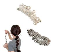 Spiral Telephone Wire Hair Bands, Ponytail Elastic Hair Bands, Pearl Telephone Wire Elastic Hair Ties, Ponytail Hair Ring, Stylish Spiral Hair Tie for Girls High Ponytails (Set B)