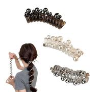 Spiral Telephone Wire Hair Bands, Ponytail Elastic Hair Bands, Pearl Telephone Wire Elastic Hair Ties, Ponytail Hair Ring, Stylish Spiral Hair Tie for Girls High Ponytails (Set D)