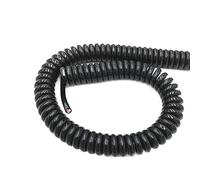 Spiral telescopic cable, 3.7 Meter Black Wire, Multi Core Pins Wires, Can Extend Tensile Power Cord Connector Loom(3 Core,18 AWG 0.75mm)