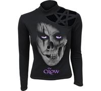 Spiral - THE CROW - SKULL FACE (Female Black Long Sleeve Tops) Ex Large