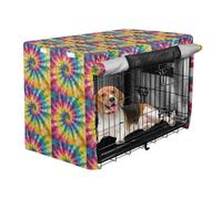 Spiral Tie Dye Cover for Dog Cage Puppy Kennel Covers with Roller Shades 48 Inch