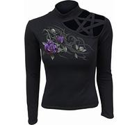 Spiral - Tribal Rose - Pentagram Shoulder Longsleeve Top - S