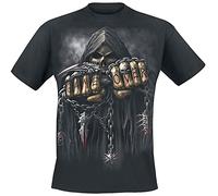Spiral - GAME OVER (Unisex Black Short Sleeve T-Shirts) Medium