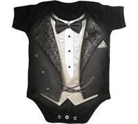 Spiral - Baby-Boys - TUXED - Baby Sleepsuit Black - Small