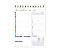 Spiral Undated Schedule Organizer, Easy-to-write, 28x21.6cm, Weekly To Do L-ist Pad, Weekly Desk Notepad, Track Appointments, For Home, Business