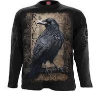 Spiral Men's RAVEN WISE - Longsleeve T-Shirt Black | Size: 2XL Spiral Black 2XL