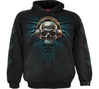 Spiral Unisex Pullover Hoodie Dread Rocks (Back & Sleeve Print) Black (S)