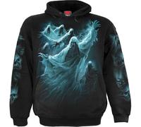 Spiral Unisex Pullover Hoodie Ghost Skull (Back & Sleeve Print) Black (2XL)