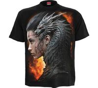 Spiral Unisex T-Shirt Draco Queen (Back Print) Black (S)