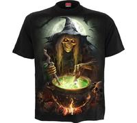 Spiral Unisex T-Shirt Witch's Brew (Back Print) Black (S)