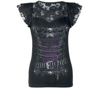 Spiral Waisted Corset T-Shirt black XXL