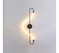 Spiral Wall Sconce 66cm Black Indoor Wall Lamp Modern Lighting Fixture for Living Room Hallway Left Side Accent Contemporary Home Decor