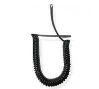 spiral wire， 3 Core 1.5mm² Heavy Duty Spring Retractable Spiral Power Cord 2.5-3.5m White/Black(Black,Strech 2.5 meters)
