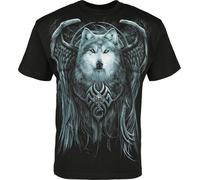 Spiral Wolf Spirit Men's Black T-Shirt