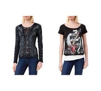 Spiral - Gothess Wrap - Allover Baggy Top Black - XXL