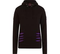 Spiral - Women - Gothic Rock - Large Hood Ripped Hoody Purple-Black - Large