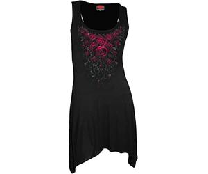 Spiral Women's Blood Rose - Goth Bottom Camisole Dress Black Dress (Pack of 1)