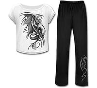 Spiral Women's Bright Eyes - 4pc Gothic Pyjama Sets, Black, M UK