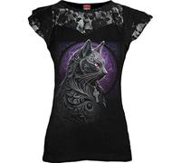 Spiral Women's CELTIC WHISKERS - Lace Layered Cap Sleeve Top Black | Size: 3XL Spiral Black 3XL