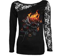 Spiral Womens F439 Tops Long Sleeve T-Shirt, Black, S UK