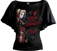 DC Comics - HARLEY QUINN - EMBRACE MADNESS Female Black Short Sleeve - Q777z