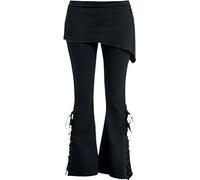 Spiral Leggings Urban Fashion 2-in-1 Boot-Cut with Micro Slant Skirt L Black