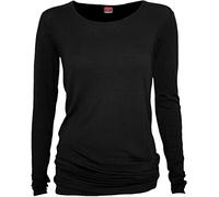 Spiral Women's Gothic Elegance - Baggy Black Long Sleeve Top, Black, M UK