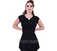 Spiral Women's Gothic Rock - Stud Waist Mini Black Dress, Black, S UK