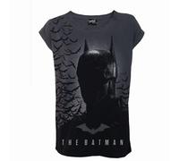Spiral Women's THE BATMAN - SHADOW BATS - AO Charcoal Turnup Sleeve in Grey | Size: Large Spiral Grey L
