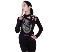 Spiral Women's THE CROW - SKULL FACE - Pentagram Shoulder Longsleeve Top in Black | Size: Small Spiral Black S