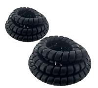 Spiral Wrap Cable Protector 2in OD x 10ft Pre-Cut Lengths Safe Hose Protector to Avoid Wear Extend Life for Hydraulic Pneumatic Hose ((2PCS Black 1.25" +1.5" OD))