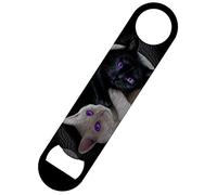 Spiral Yin Yang Cats Bar Blade Bottle Opener Black 18x4cm