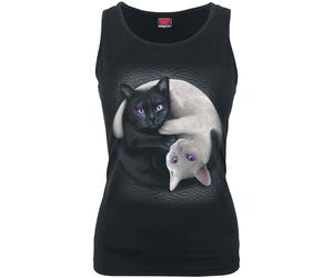 Spiral Yin Yang Cats Top black XXL