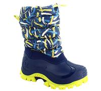 Spirale Boys Sydney Boots, Snow Boot Kids, Winter Boots, Insole in Double Layer Felt and Soft Natural Wool, Blue/Lime, 11.5 UK Child (30 EU)